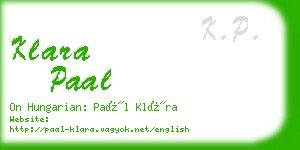 klara paal business card